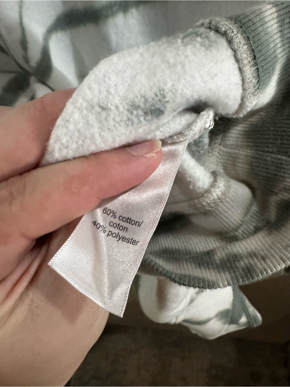 Women’s Maurices Cotton Blend Olive & White Tie-Dye Crewneck Sweatshirt Size XXL - Picture 4 of 4